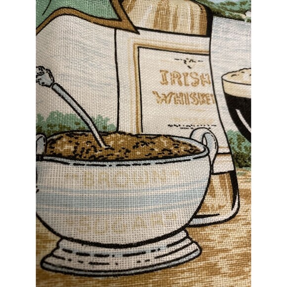 Fingal Irish Linen Irish Coffee Green Tea Towel Wall Hanging 19X30 In - Picture 11 of 12